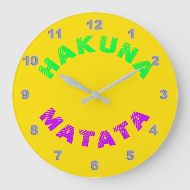 Grande Horloge Ronde Hakuna Matata Wall Clock (Recto)