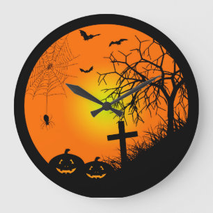 Grande Horloge Ronde Halloween