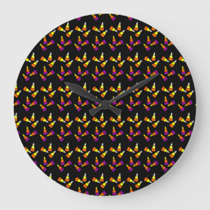 Grande Horloge Ronde Halloween Candy Corn Wall Clock