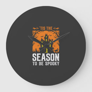 Grande Horloge Ronde Halloween C'est La Saison Pour être Effrayant Desi