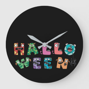 Grande Horloge Ronde Halloween drôle