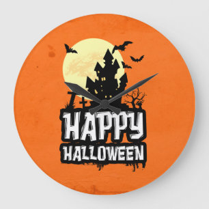Grande Horloge Ronde Halloween heureux