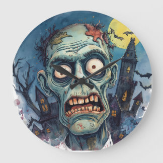 Grande Horloge Ronde Halloween,Horreur, Zombie, Minuit des Morts-Vivant