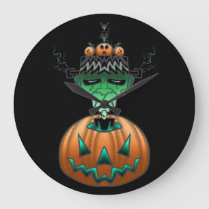Grande Horloge Ronde Halloween Horror Punk Zombie