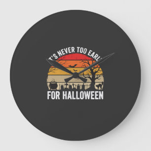 Grande Horloge Ronde Halloween jamais trop tôt Vintage Sunset