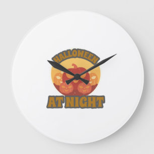 Grande Horloge Ronde Halloween la nuit