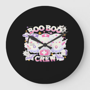 Grande Horloge Ronde Halloween Nurse Ghost Squad Boo Boo Crew Drôle Spo