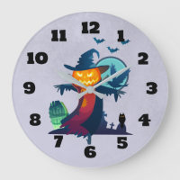 Halloween Scarecrow With Bats Crow and Owl