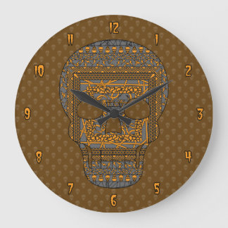 Grande Horloge Ronde Halloween Skull Clock