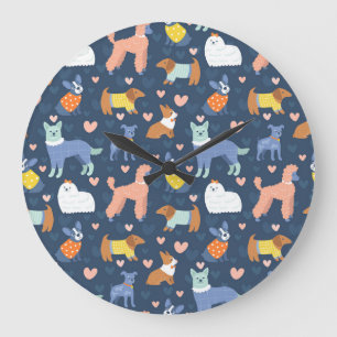 Grande Horloge Ronde Halloween Spiders Web : Motif sans couture
