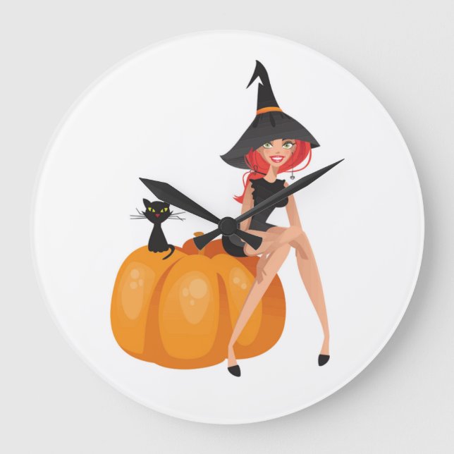 GRANDE HORLOGE RONDE HALLOWEEN WITCH (Recto)