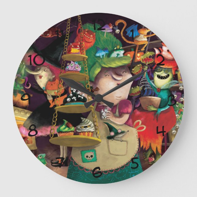 Grande Horloge Ronde Halloween Witches Kitchen (Recto)