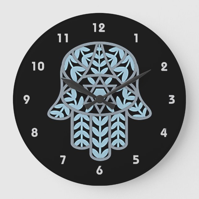Grande Horloge Ronde Hamesh Hamsa Wall Clock (Recto)