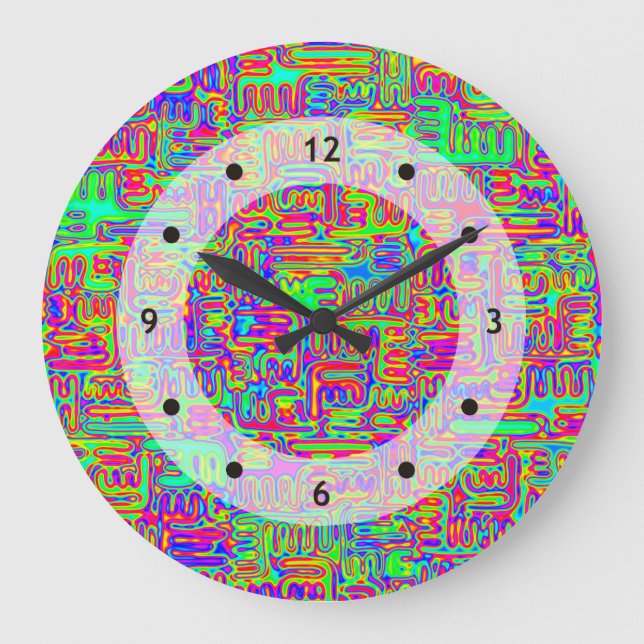 Grande Horloge Ronde Hand and Digitally Painted Pattern art 42 (Recto)