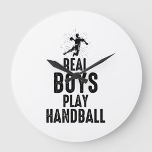 Grande Horloge Ronde Handball Player Sport Team Handballer Drôle Dire