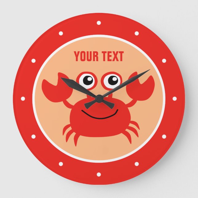 Grande Horloge Ronde Happy Crab custom wall clocks (Recto)