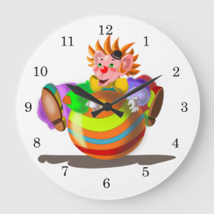 Grande Horloge Ronde Happy Crazy Clown