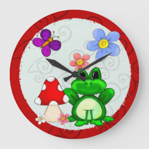 Grande Horloge Ronde Happy Frog