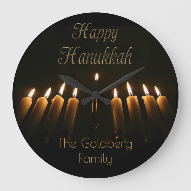 Grande Horloge Ronde Happy Hanukkah Lamp (Recto)