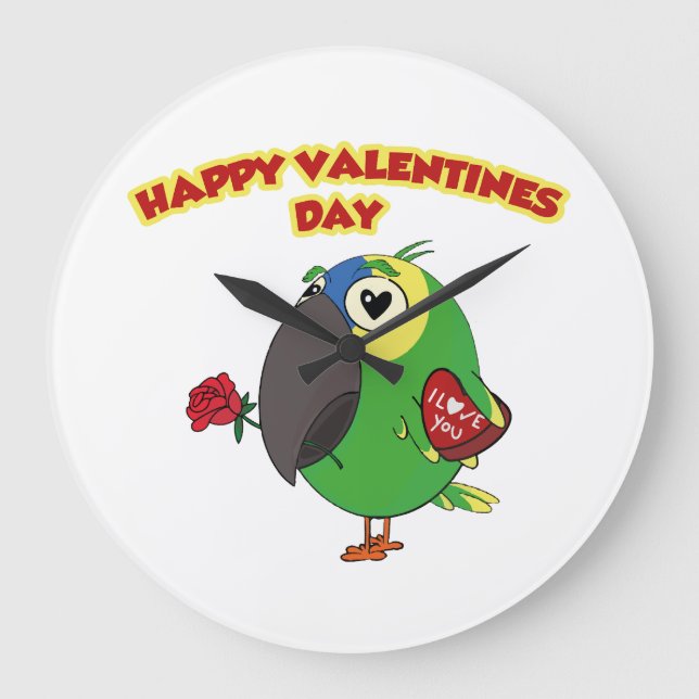 Grande Horloge Ronde happy valentine parrot (Recto)