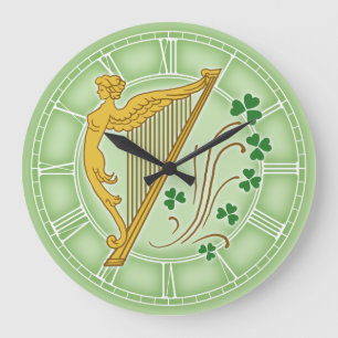 Grande Horloge Ronde Harpe d'Irlande