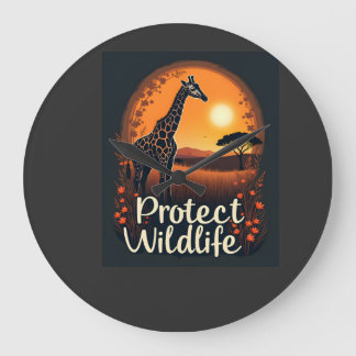 Grande Horloge Ronde Haut de tank de la girafe de la savane