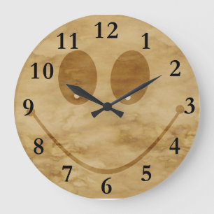 Grande Horloge Ronde Havane souriante