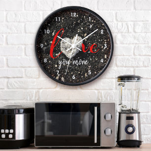 Grande Horloge Ronde Hawaii Beach Coral Coeur Photo Love You Plus Citat