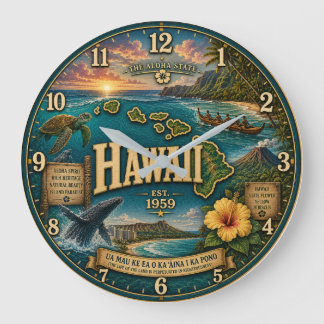 Grande Horloge Ronde Hawaii State Heritage Island Map Sea Turtle