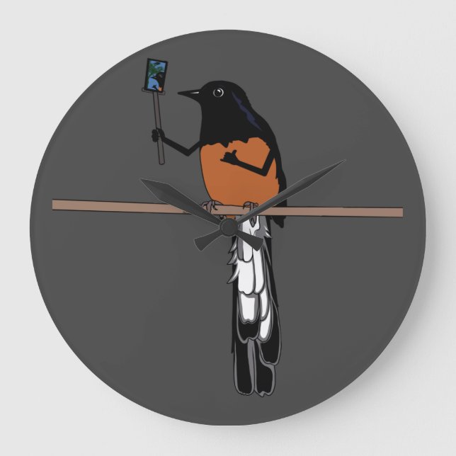 Grande Horloge Ronde Hawaiian Shama Bird Selfie (Recto)