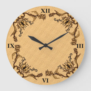 Grande Horloge Ronde Heart with Flower and Butterfly