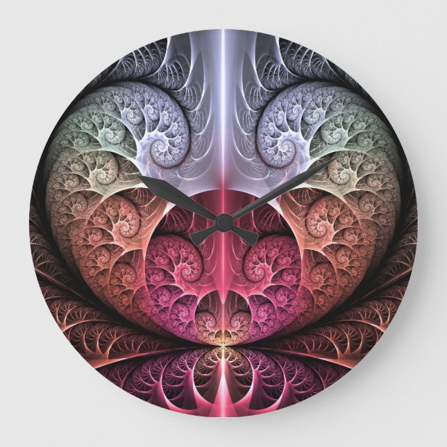 Grande Horloge Ronde Heartbeat, Abstract Surreal Fantasy Fractal Art (Recto)