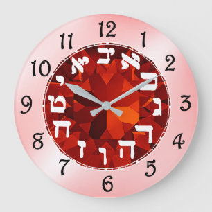 Grande Horloge Ronde hébreu