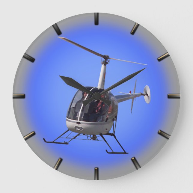 Grande Horloge Ronde Helicopter Clock Cool Helicopter Wall Clock (Recto)