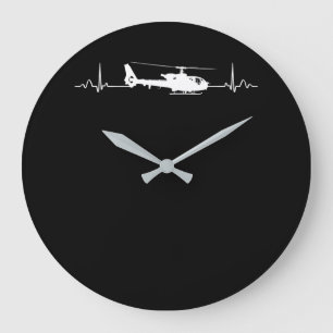 Grande Horloge Ronde Hélicoptère battement de coeur pour pilotes et a