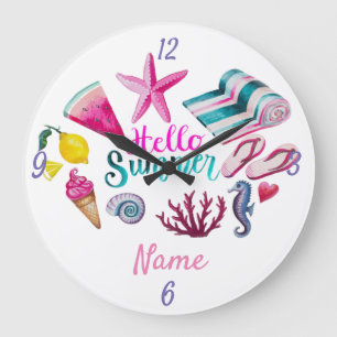 Grande Horloge Ronde Hello Summer Beach Thunder Cove