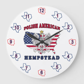 Grande Horloge Ronde Hempstead Texas Polonais Américain