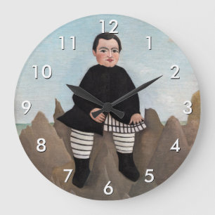 Grande Horloge Ronde Henri Rousseau - Garçon sur les rochers