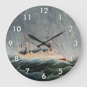 Grande Horloge Ronde Henri Rousseau - Le navire dans la tempête