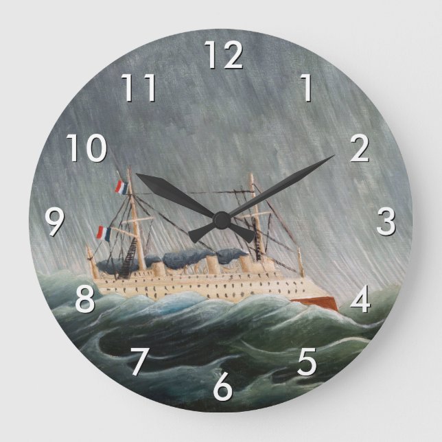 Grande Horloge Ronde Henri Rousseau - Le navire dans la tempête (Recto)