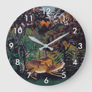 Grande Horloge Ronde Henri Rousseau - The Hungry Lion
