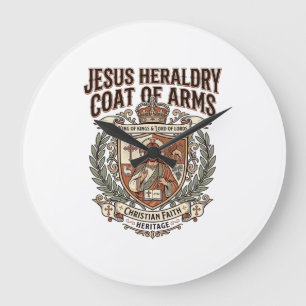 Grande Horloge Ronde Héraldique de Jésus Blason Héraldique de Jésus Bla