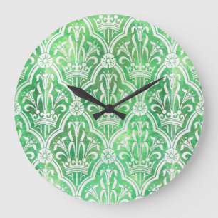 Grande Horloge Ronde Heraldry Avec Couronne Et Fleurs