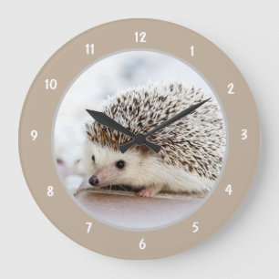 Grande Horloge Ronde Hérisson bébé mignon