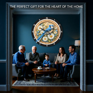 Grande Horloge Ronde Héritage de la Marguerite du Geai bleu