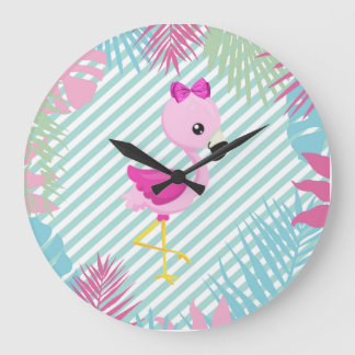 Grande Horloge Ronde Hermoso Reloj Flamenco Rosa para Personalizar