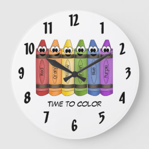 Grande Horloge Ronde Heure de colorer le crayon