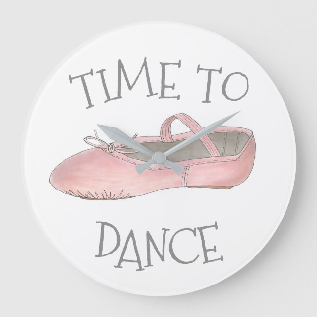 Grande Horloge Ronde Heure de danser Ballet Chaussure Studio Ballerina  (Recto)