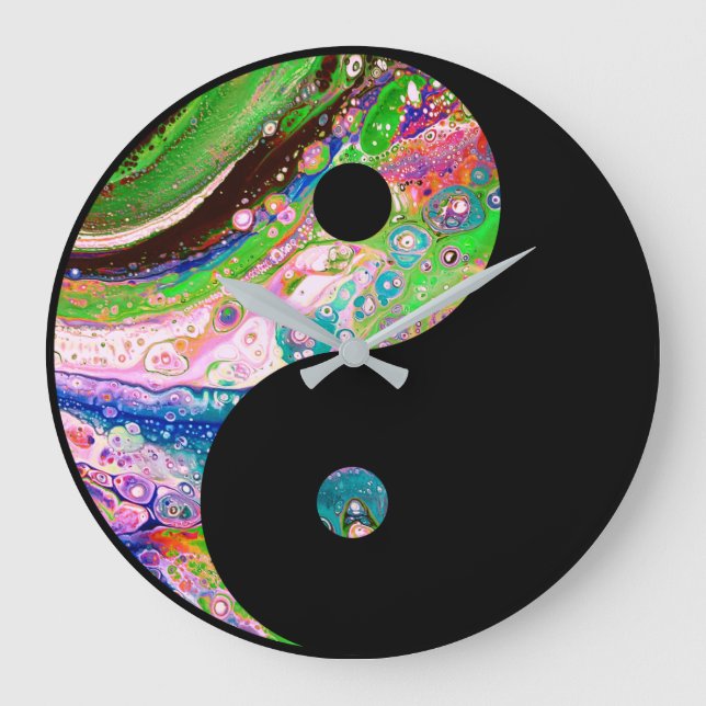 Grande Horloge Ronde Heure de l'équilibre Yin Yang (Recto)