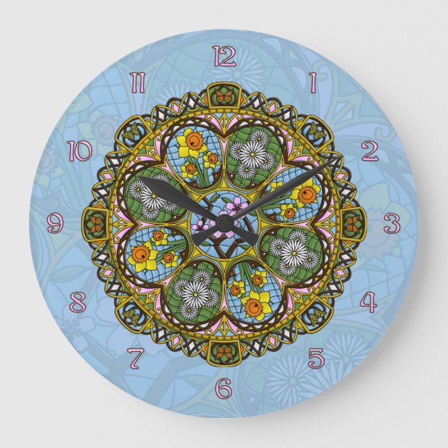 Grande Horloge Ronde Heure du printemps nouveau (Recto)